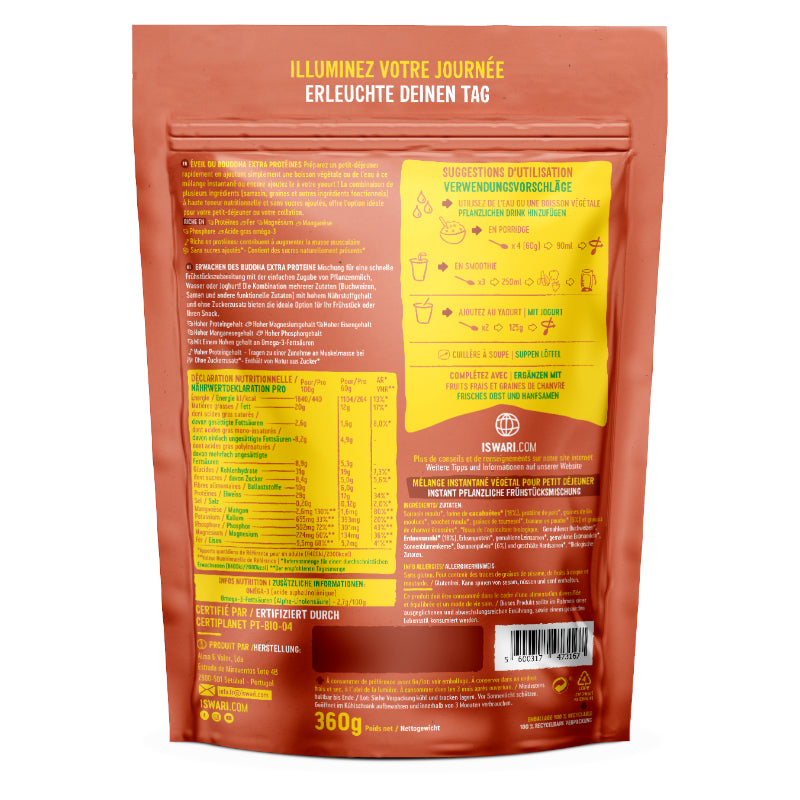 Iswari - Bio-Frühstücksmischung aus rohen Erdnüssen und Bananen - 360g 360g
