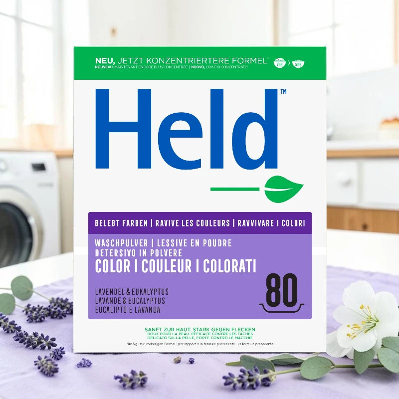 Held - Lessive poudre couleur écologique lavande & eucalyptus 4kg