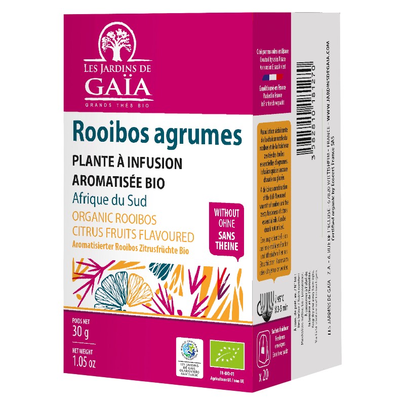 Les Jardins de Gaïa - Rooibos agrumes BIO 20 sachets