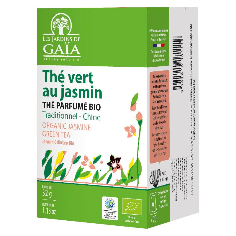 Les Jardins de Gaïa - Thé vert jasmin BIO 20 sachets