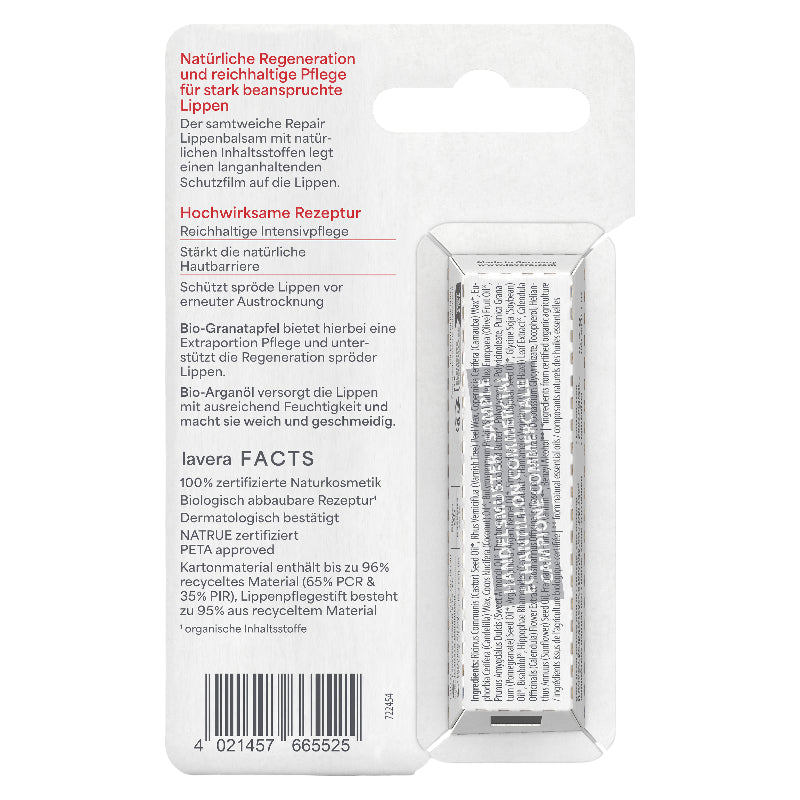 Lavera - Baume à lèvres Repair BIO grenade & argan 4,5g