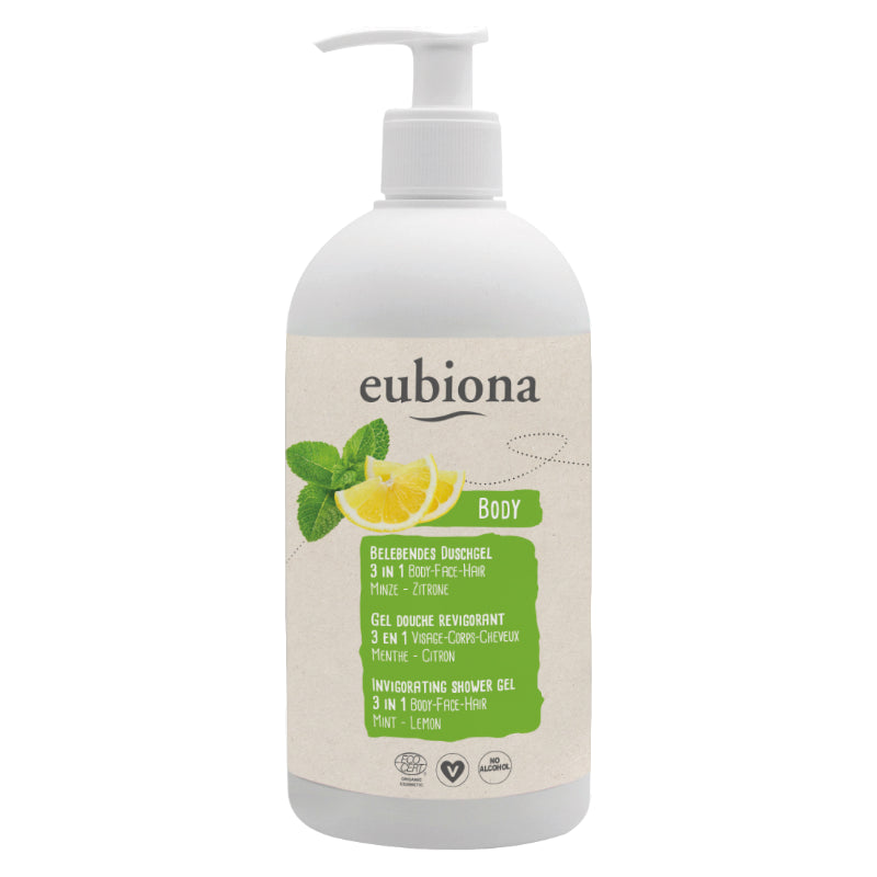 Eubiona - Duschgel 3-in-1 belebend Minze & Zitrone BIO 500ml