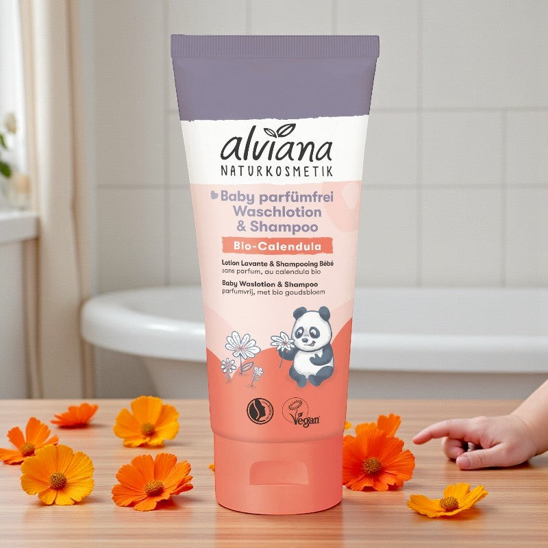 Alviana - Lotion lavante & shampooing bébé calendula 200ml