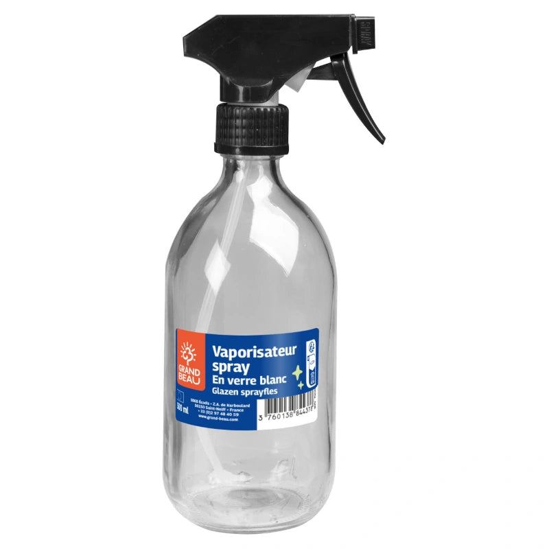 Grand Beau - Sprühflasche aus transparentem Glas 500ml