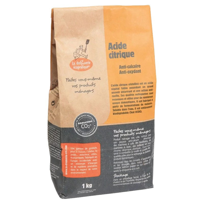 La Droguerie Écologique - Acide citrique 1kg - détartrant anti-calcaire E330
