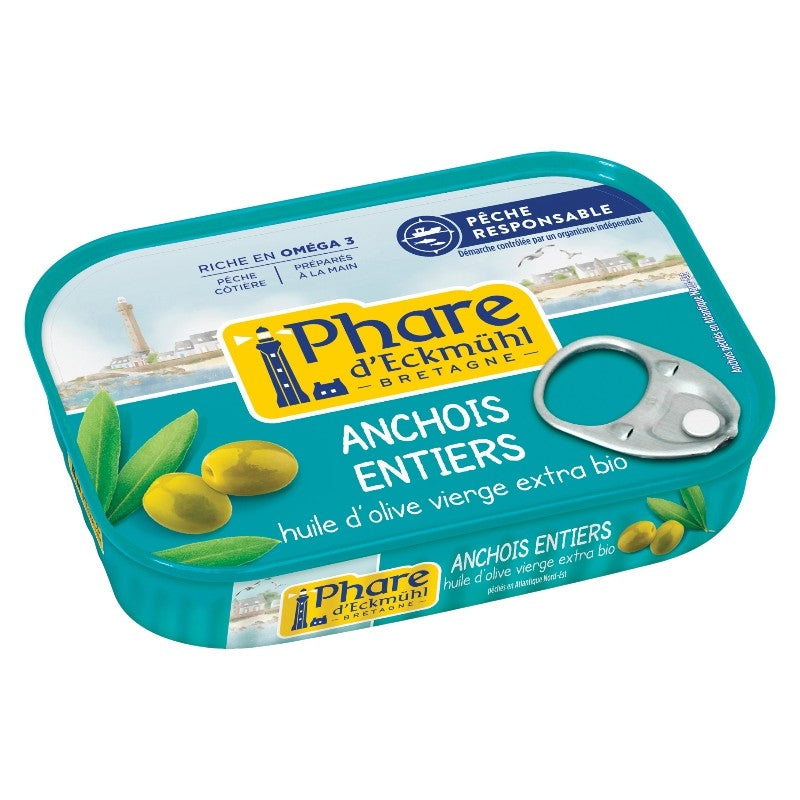 Anchois entiers à l'huile d'olive 115g
