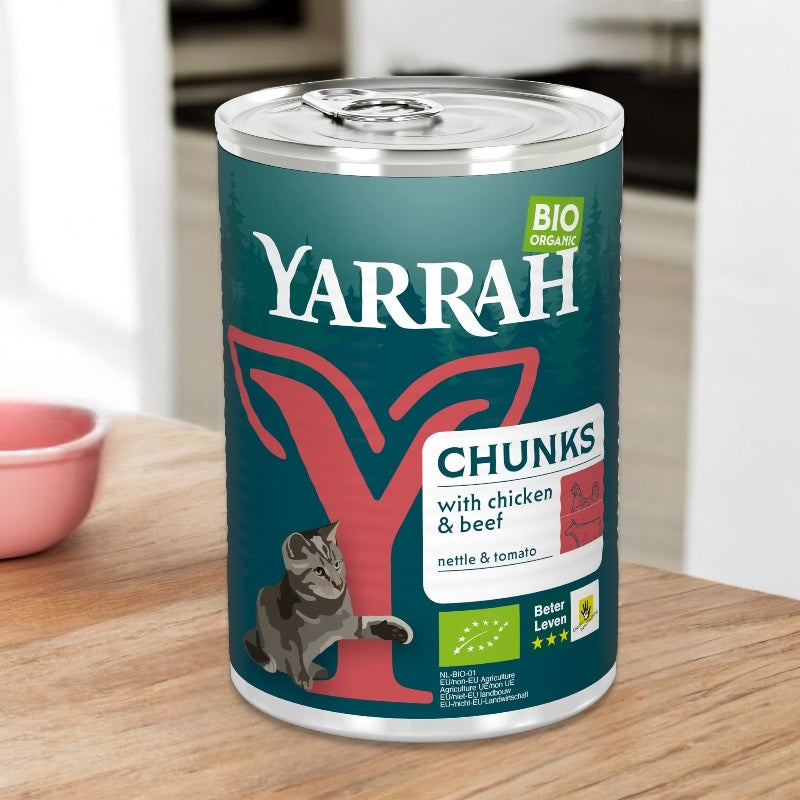 Bouchées poulet & boeuf en sauce pour chat BIO - 405g