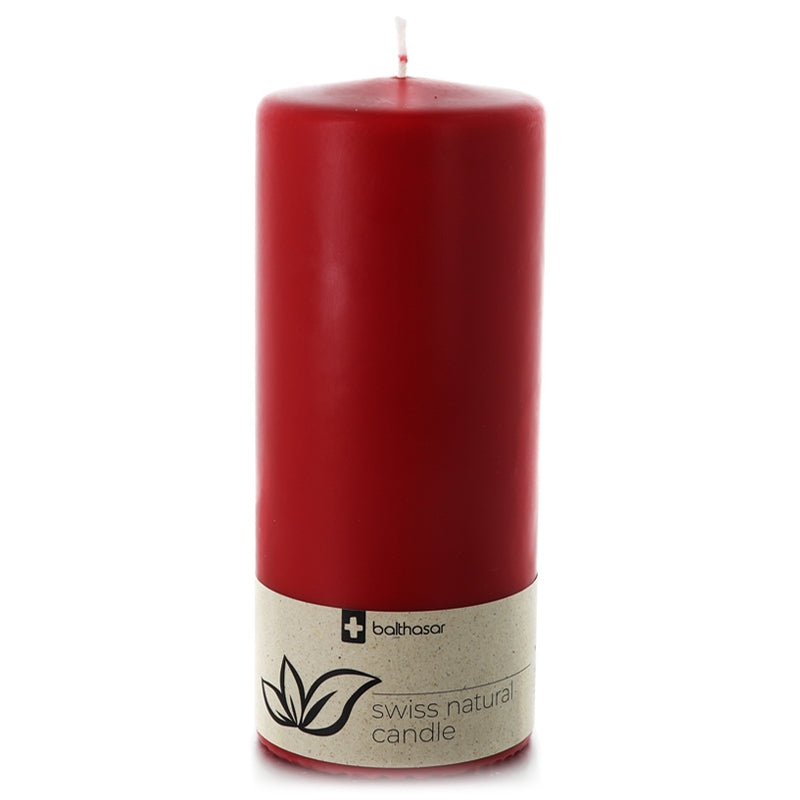 Balthasar - Rote zylindrische Kerze aus pflanzlichem Stearin, 60 x 120 mm