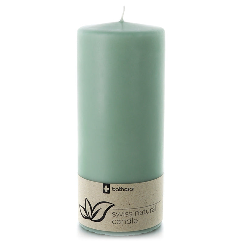 Balthasar - Bougie cylindrique vert clair en stéarine végétale 60 x 120 mm