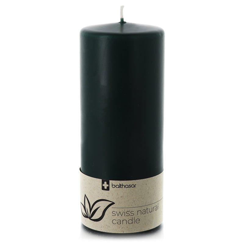 Balthasar - Bougie cylindrique vert foncé en stéarine végétale 80 x 190 mm