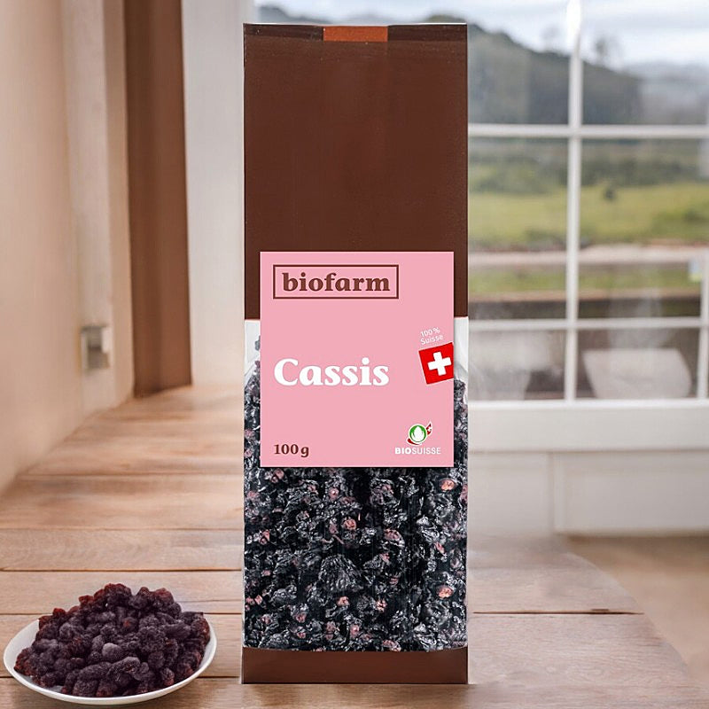 Biofarm - Bio-getrocknete schwarze Johannisbeeren aus der Schweiz 100g
