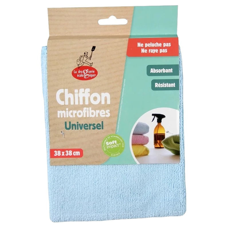 La Droguerie Écologique - Chiffon bleu en microfibres universel