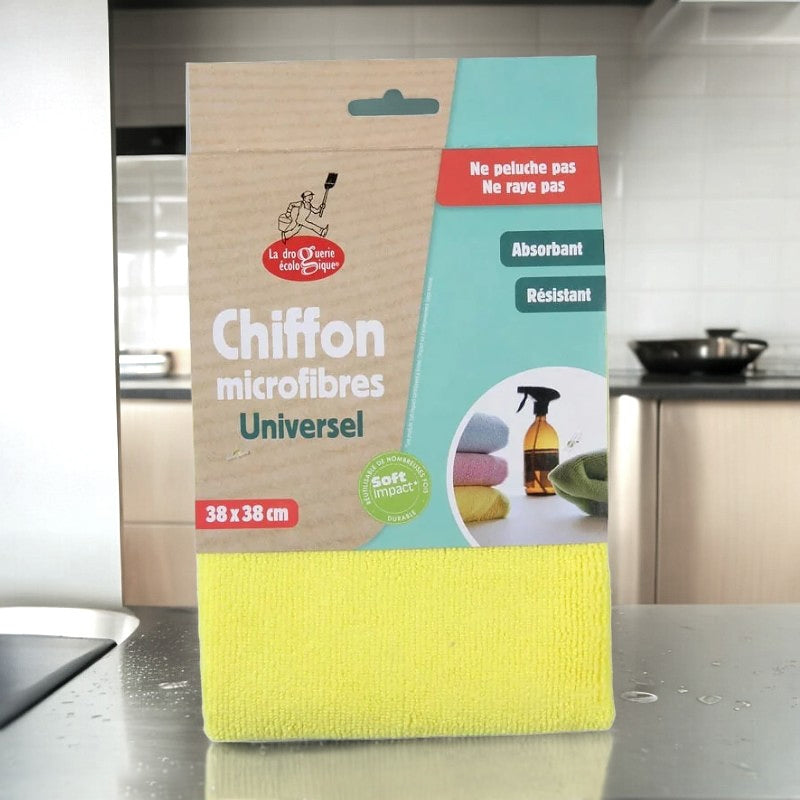 La Droguerie Écologique - Chiffon jaune en microfibres universel