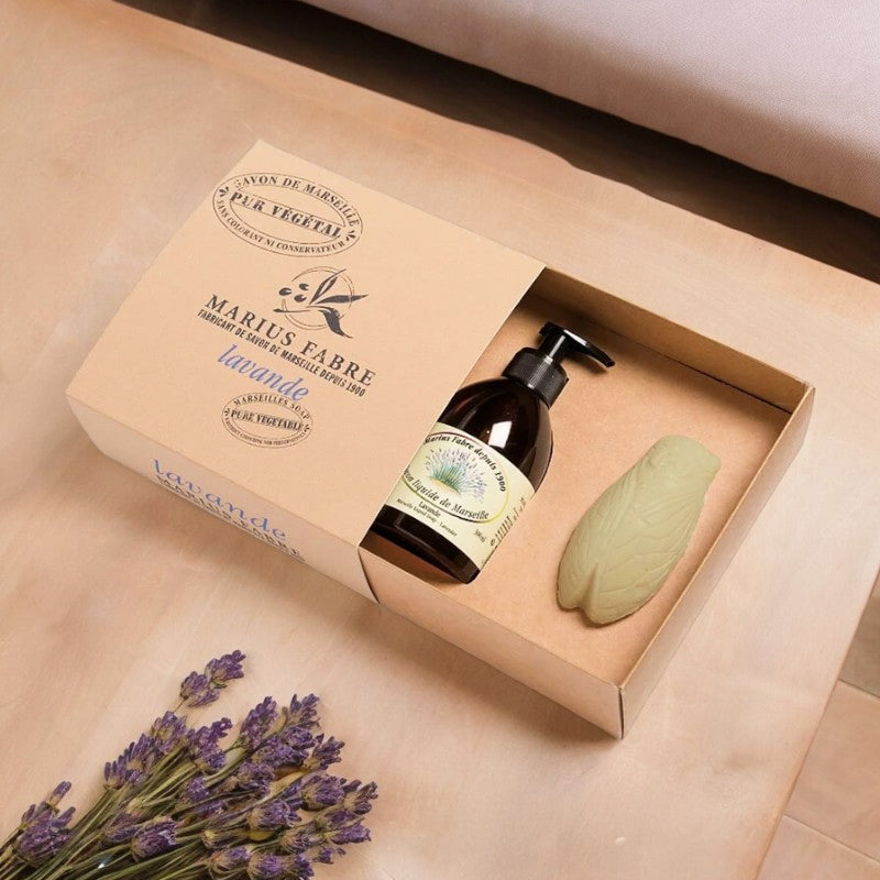 Coffret cadeau savon liquide & cigale à la lavande