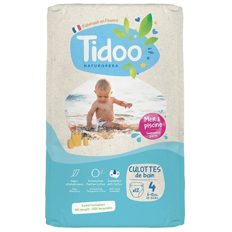 Umweltfreundliche Schwimmwindeln, Größe 4M (8-15 kg) - 12 Stück - Tidoo