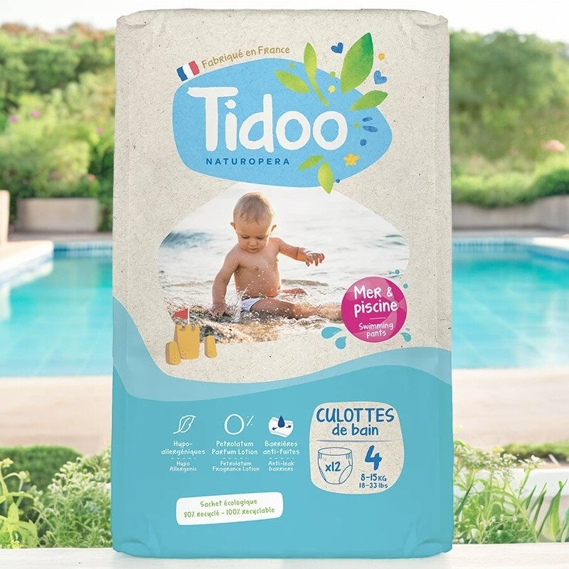 Umweltfreundliche Schwimmwindeln, Größe 4M (8-15 kg) - 12 Stück - Tidoo