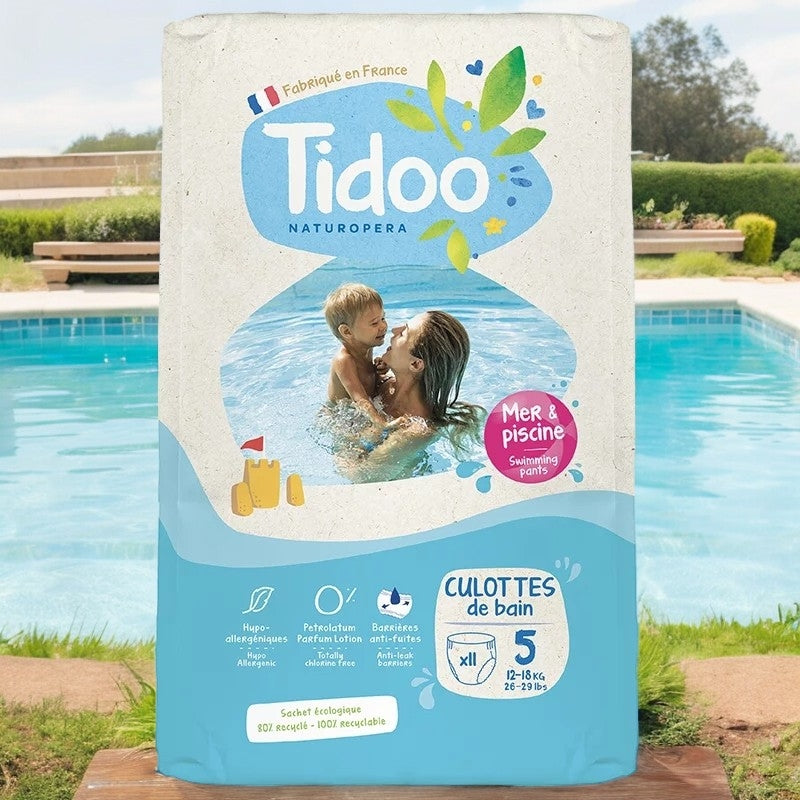 Umweltfreundliche Schwimmwindeln, Größe 5L (12-18 kg) - 11 Stück - Tidoo