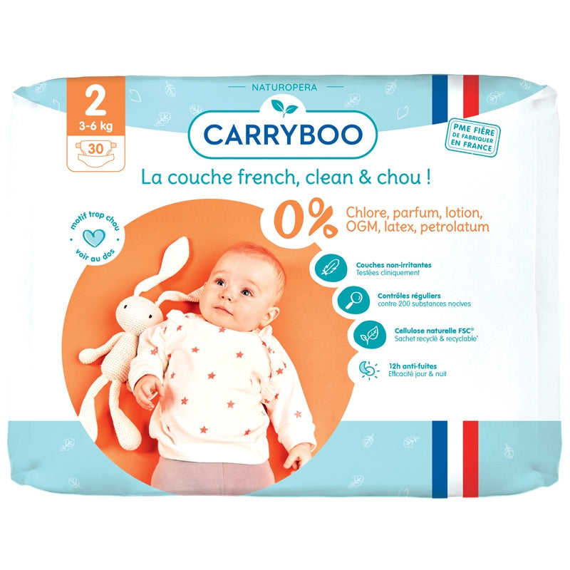 Carryboo - Windeln Größe 2 - 3-6kg - 30 Stück