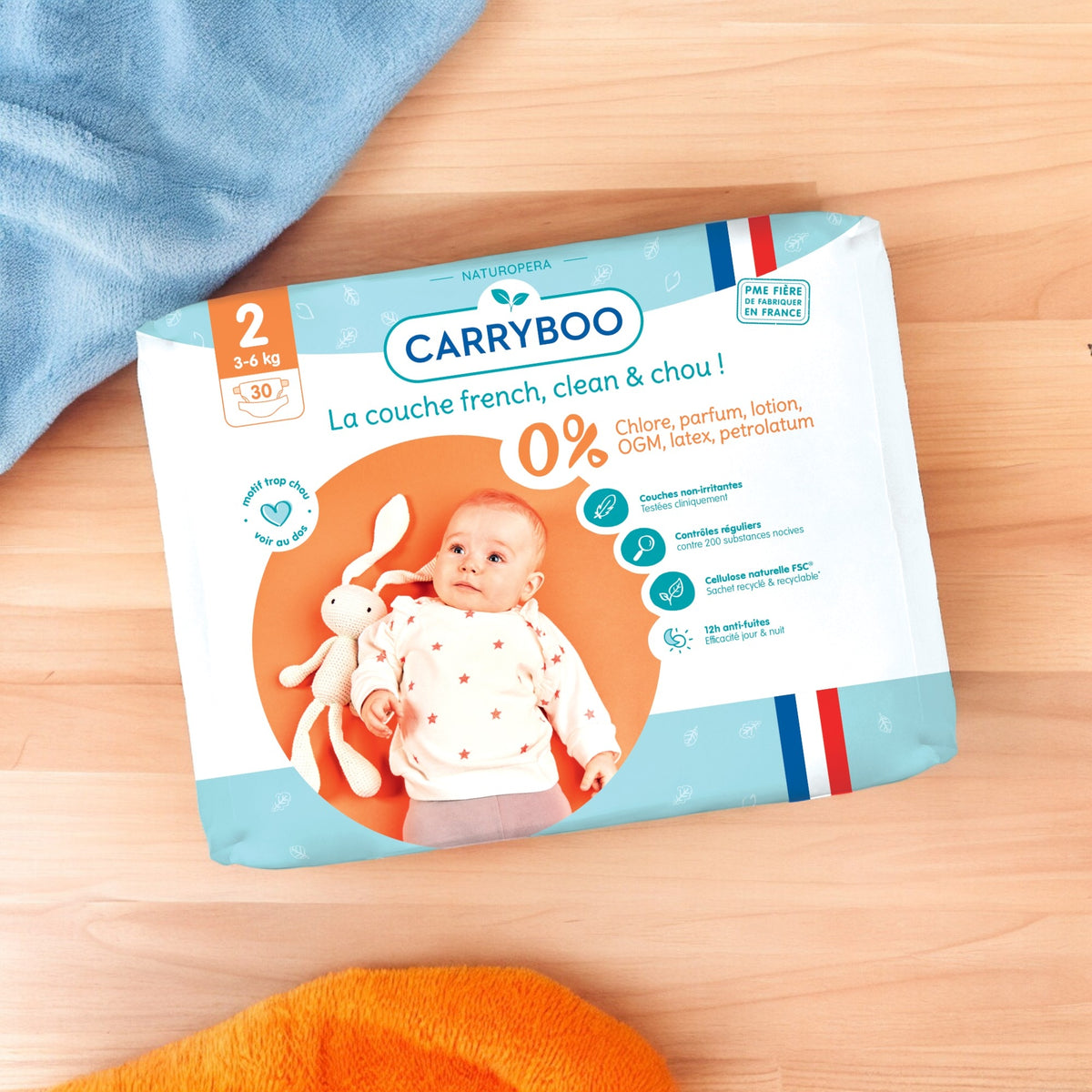 Carryboo - Windeln Größe 2 - 3-6kg - 30 Stück