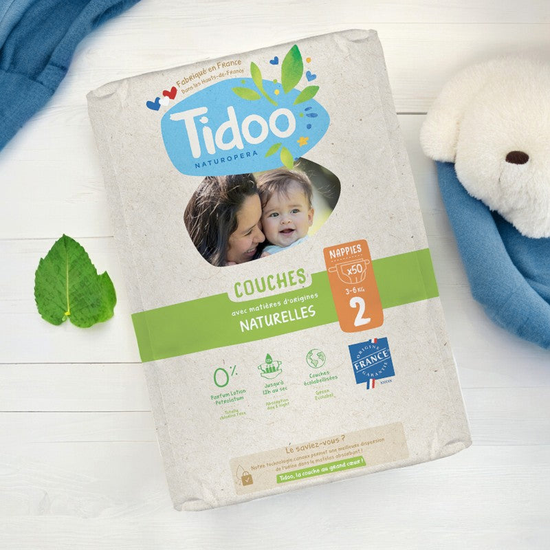 Windeln Größe 2 S (3-6 kg) - 50 Stück - Tidoo