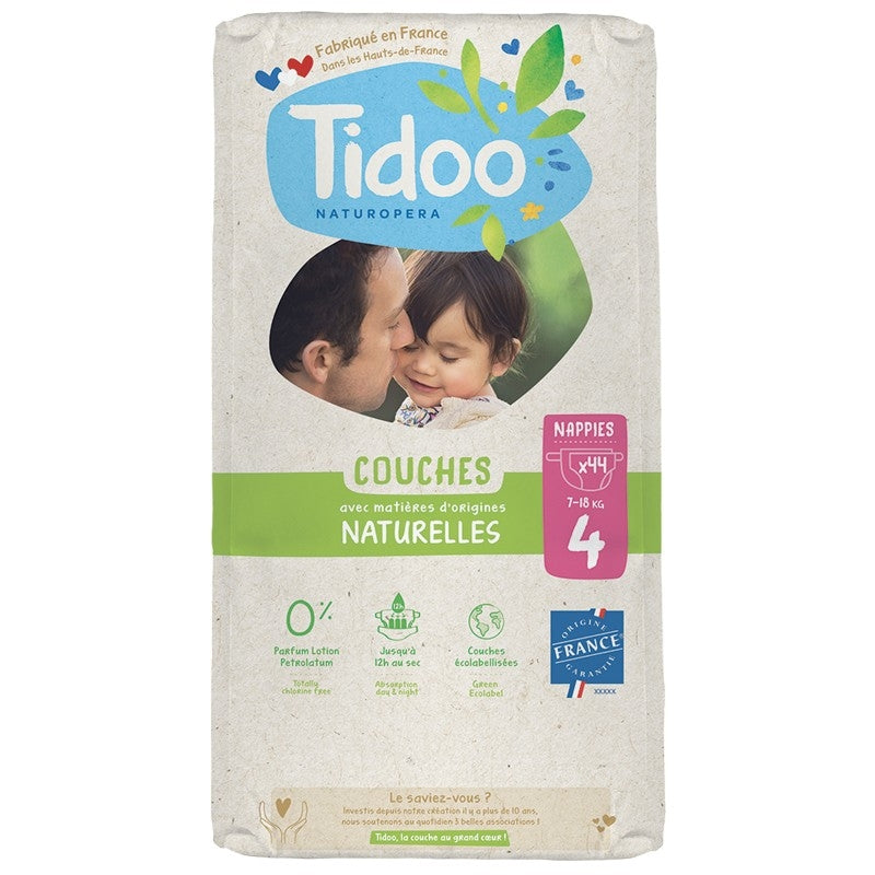 Windeln Größe 4L (7-18 kg) - 44 Stück - Tidoo
