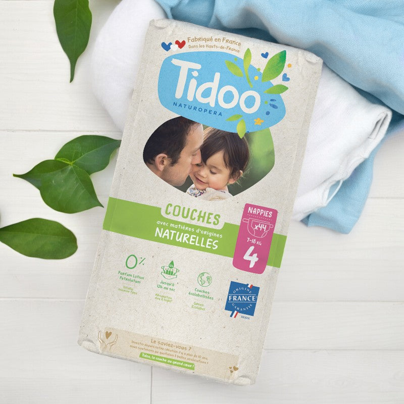 Windeln Größe 4L (7-18 kg) - 44 Stück - Tidoo