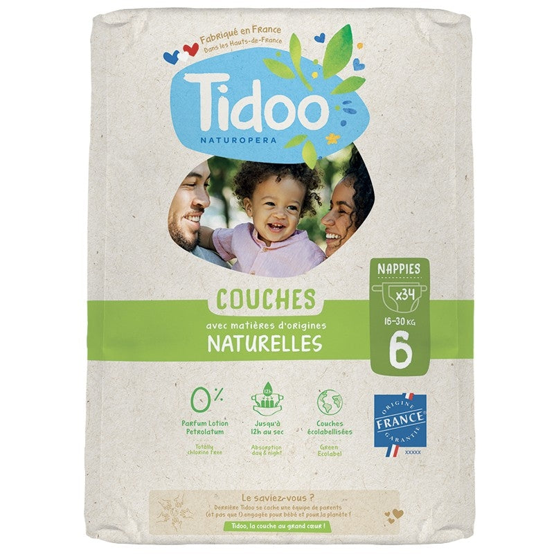 Windeln Größe 6 XXL (16-30 kg) - 34 Stück - Tidoo
