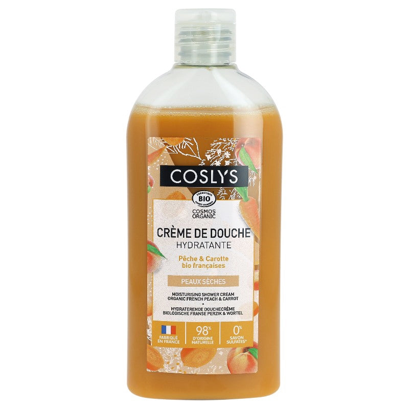 Coslys - Crème de douche hydratante BIO pêche & carotte 250ml
