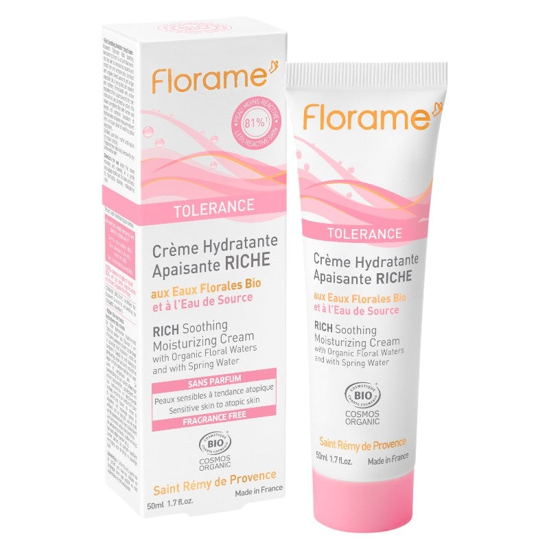 Florame - Crème hydratante apaisante riche BIO eau de source 50ml