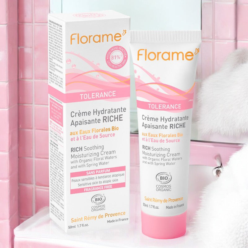 Florame - Crème hydratante apaisante riche BIO eau de source 50ml