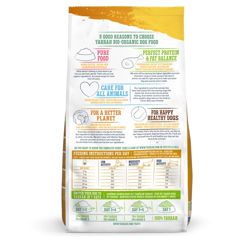 Bio-Hundefutter mit Huhn und Getreide - 15 kg - Yarrah