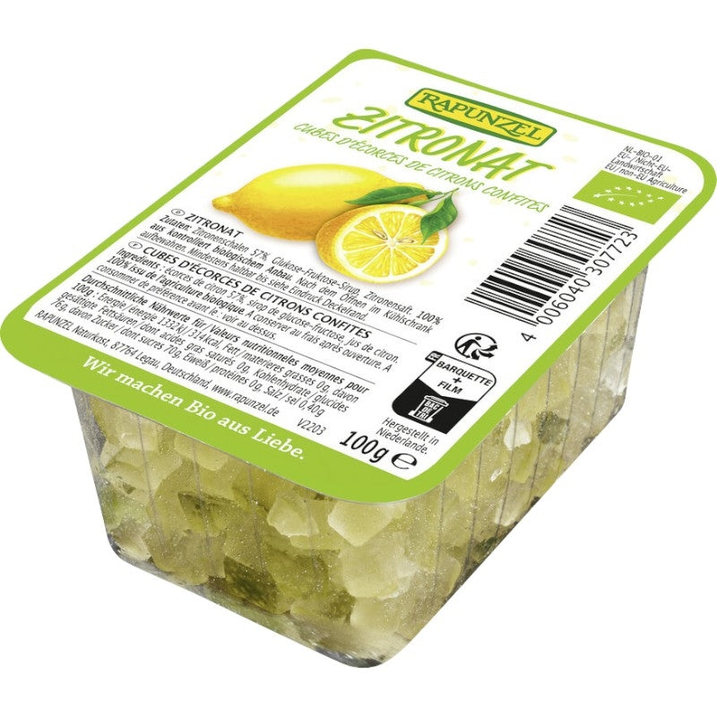 Bio-Kandierte Zitronenschalenwürfel - 100 g - Rapunzel
