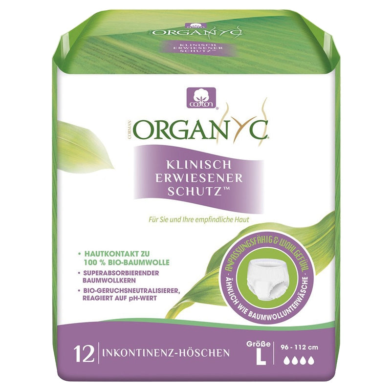 Culottes incontinence Organyc - coton bio Taille L, 96-112 cm (12 pièces)