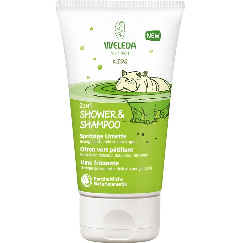 Kinder 2-in-1 Duschgel & Shampoo spritzige Limette BIO