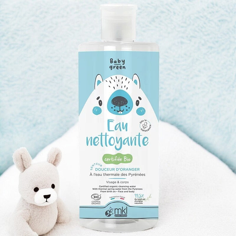 MKL Green Nature - Eau nettoyante bébé BIO fleur d'oranger & jasmin 1l