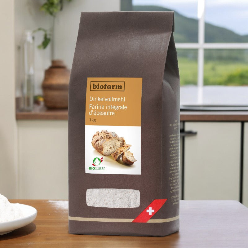 Biofarm - Bio-Dinkelvollkornmehl aus der Schweiz 1kg