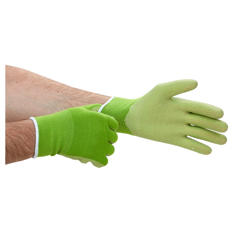Fair Zone - Gants de jardinage Taille L en coton BIO & caoutchouc naturel