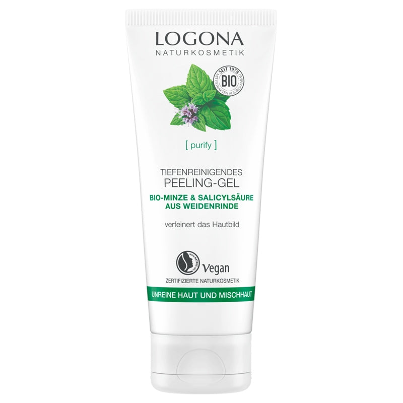 Logona - Gel gommant nettoyant BIO menthe & écorce de saule 100ml