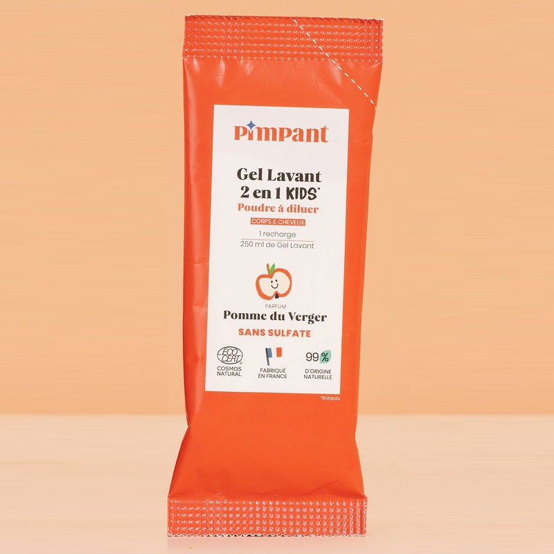 Pimpant - 2-in-1 Kinder-Waschgel-Pulver zum Verdünnen Apfel 25g