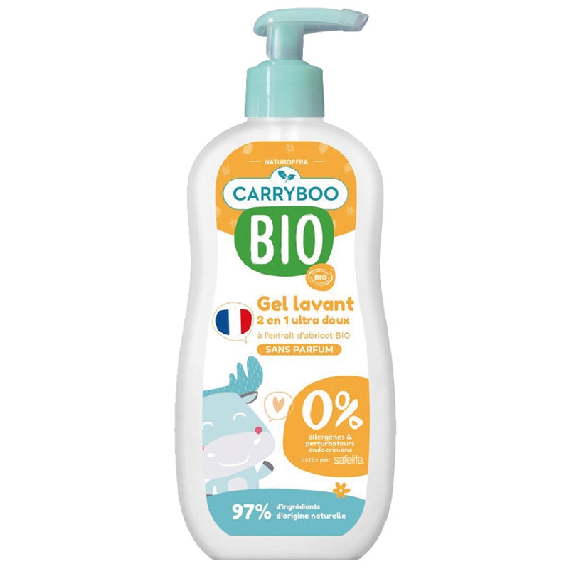 Carryboo - Besonders sanftes 2-in-1 Bio-Aprikosen-Duschgel - 500ml