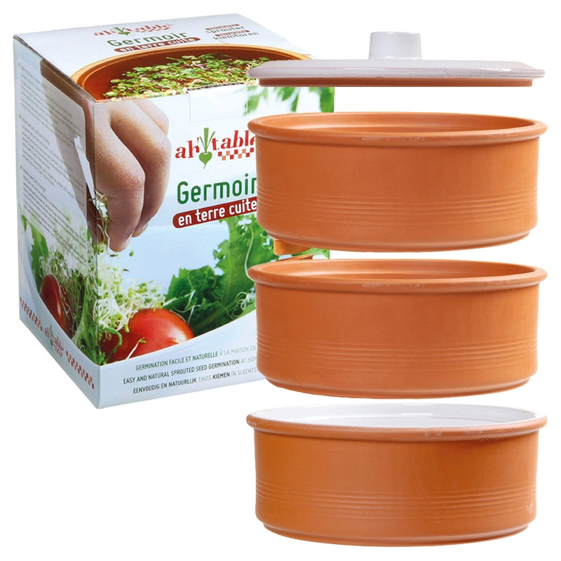 Ah Table ! - Keimgerät aus Terrakotta 3 Etagen für Sprossen