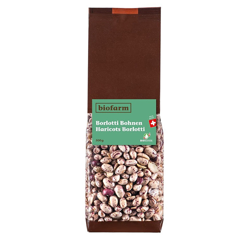 Biofarm - Bio-Schweizer Borlotti-Bohnen 500g