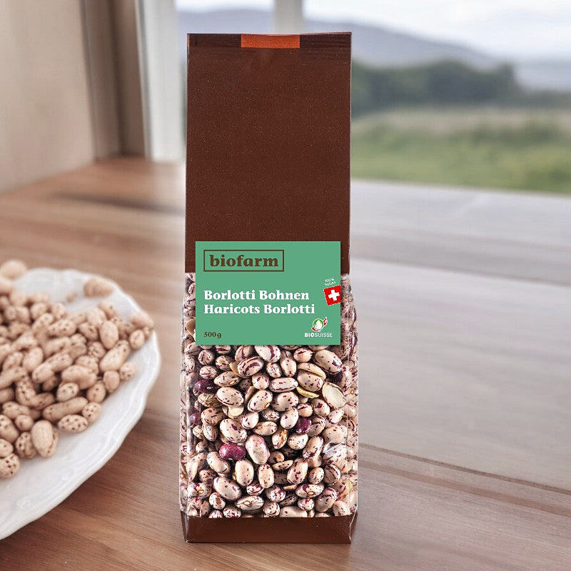 Biofarm - Bio-Schweizer Borlotti-Bohnen 500g