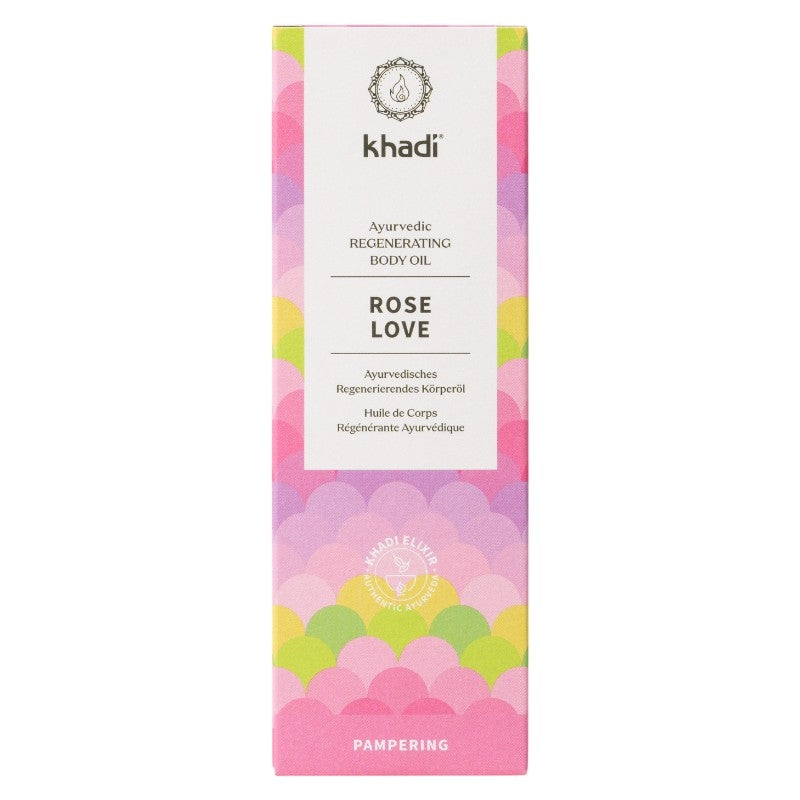 Khadi - Huile corporelle ayurvédique rose & curcuma 100ml