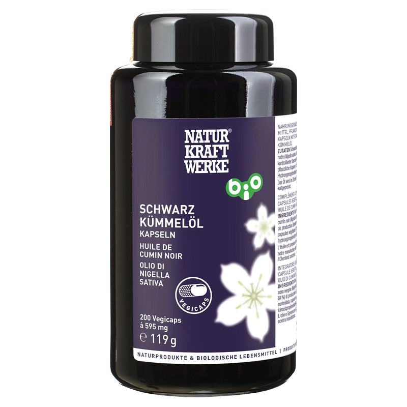 NaturKraftWerke - Huile de nigelle BIO 200 capsules à 595mg