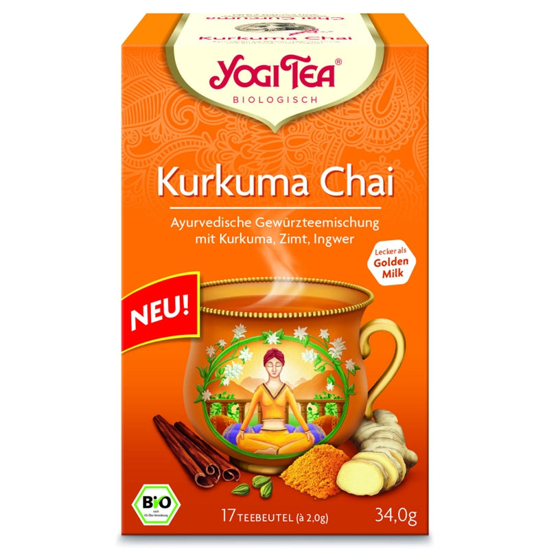 Bio-Kurkuma-, Zimt- und Ingwer-Aufguss - Kurkuma-Chai - Yogi-Tee