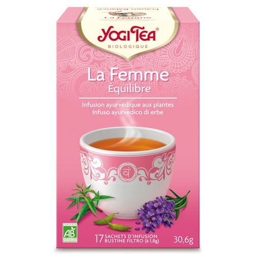 Bio-Himbeer-, Eisenkraut- und Lavendelaufguss - La Femme Equilibre - Yogi Tea