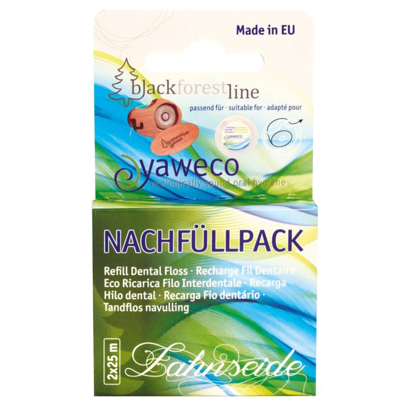 Yaweco - Nachfüllset für Zahnseide aus Seide und Bienenwachs 2x25m