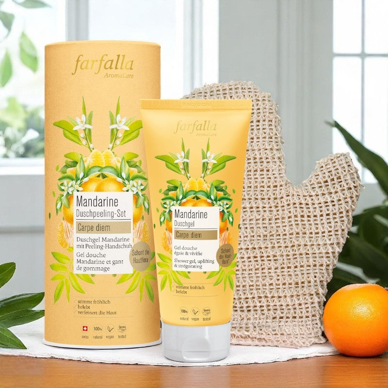 Farfalla - Duschpeeling-Set Mandarine BIO