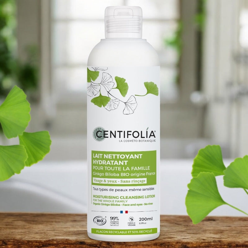 Centifolia - Lait nettoyant hydratant famille BIO ginkgo biloba 200ml